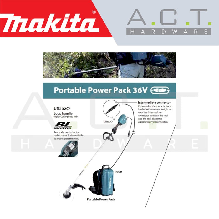 MAKITA UR202CZ BATTERY POWERED GRASS TRIMMER