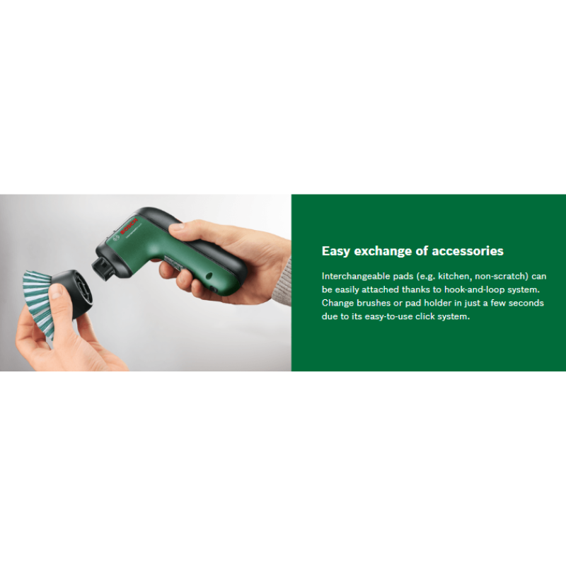 POWERFUL BOSCH UNIVERSAL BRUSH, 3.6V CORDLESS MINI POWER SCRUBBER SET, 215 RPM (CHARGING WITH MICRO-USB)