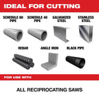 MILWAUKEE 48-47-5301 , 6" (150mm) 8TPI TORCH with Carbide Sawzall Blade for Thick Metal (3pcs)