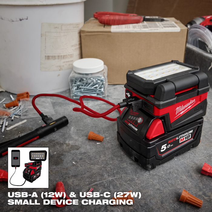 MILWAUKEE M18 ALIS-0 APJ,M18™ 1000 Max Lumens Service Area Light (BARE UNIT)