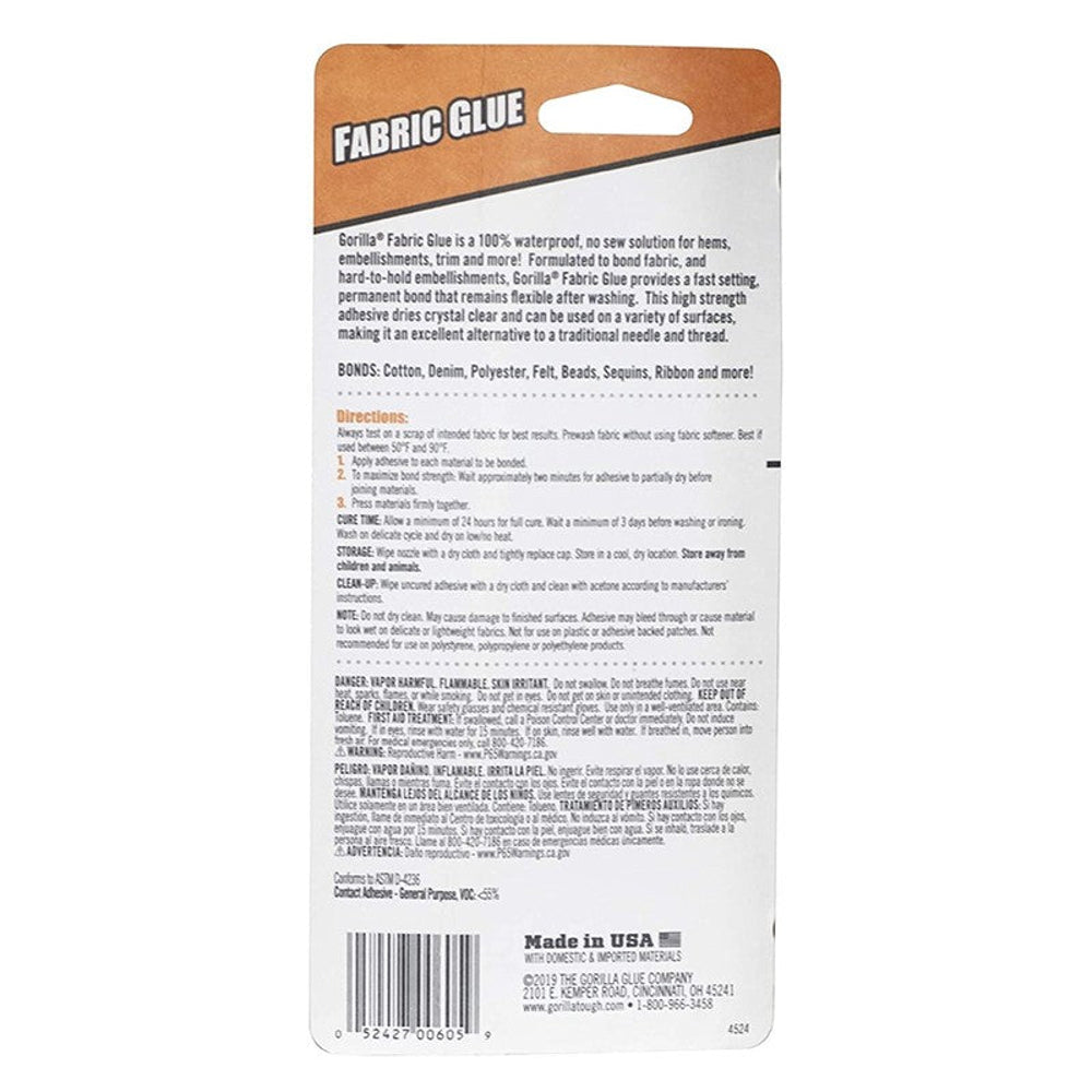 Gorilla Fabric Glue Crystal Clear, 73ml Secondary image