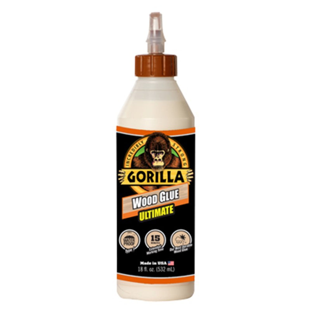 Gorilla Ultimate Wood Glue, Natural Wood Colour, 118ml / 236ml / 532ml
