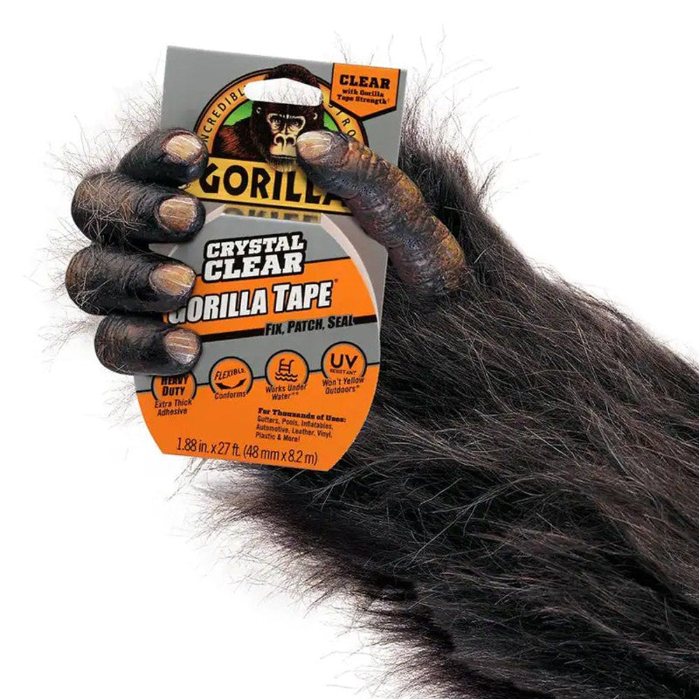 Gorilla Crystal Clear Repair Tape, 1.88" x 9 / 18 Yards