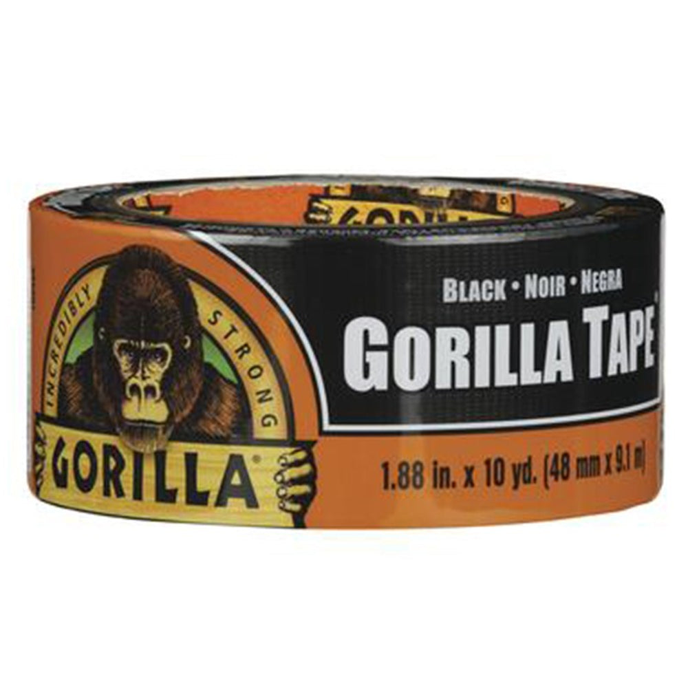 Gorilla Weather Resistant Duct Tape, Black, 1.88" x 10 / 30 Yards
