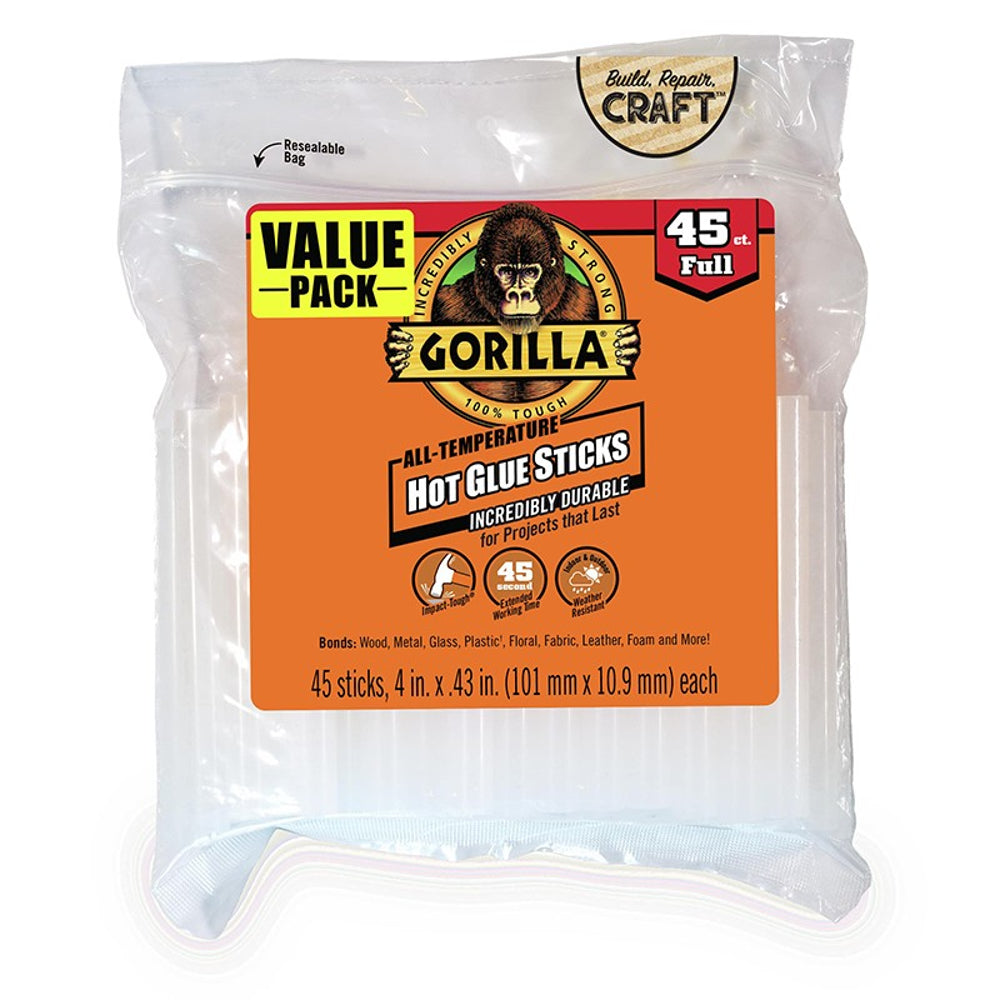 Gorilla Full Size Hot Glue Sticks, 4" x 0.43", 30 / 45 Pieces Secondary image