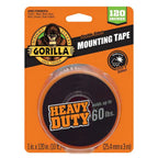 Gorilla Heavy Duty Black Mounting Tape, 1" x 60" / 120"