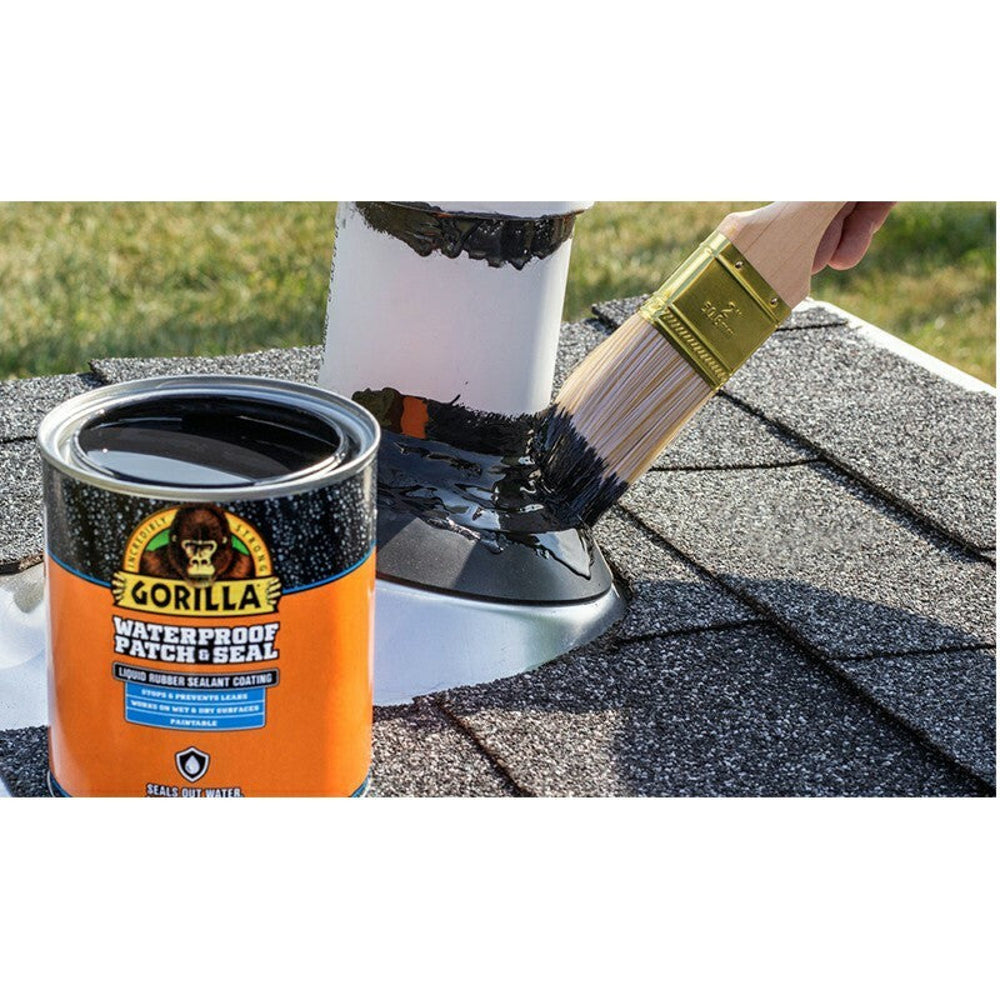 Gorilla Waterproof Patch & Seal Liquid Rubber Sealant Coating, 32oz, Clear / Black / White