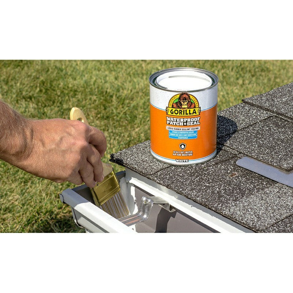 Gorilla Waterproof Patch & Seal Liquid Rubber Sealant Coating, 32oz, Clear / Black / White
