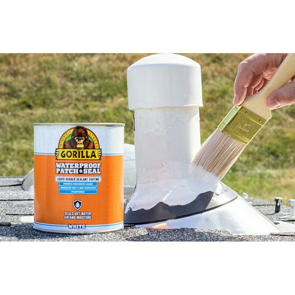 Gorilla Waterproof Patch & Seal Liquid Rubber Sealant Coating, 32oz, Clear / Black / White