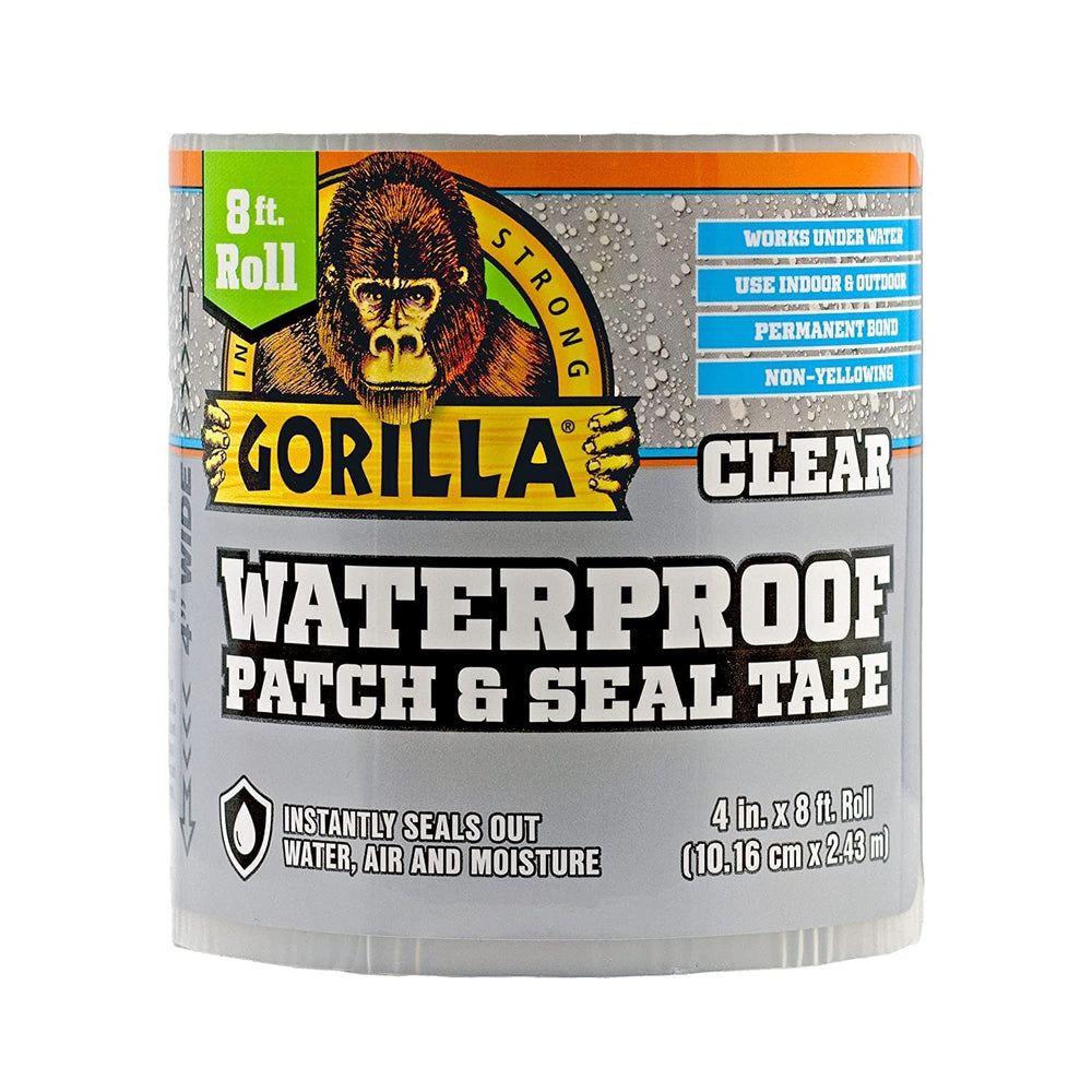 Gorilla Waterproof Patch & Seal Tape Clear, 4" x 8ft Main image