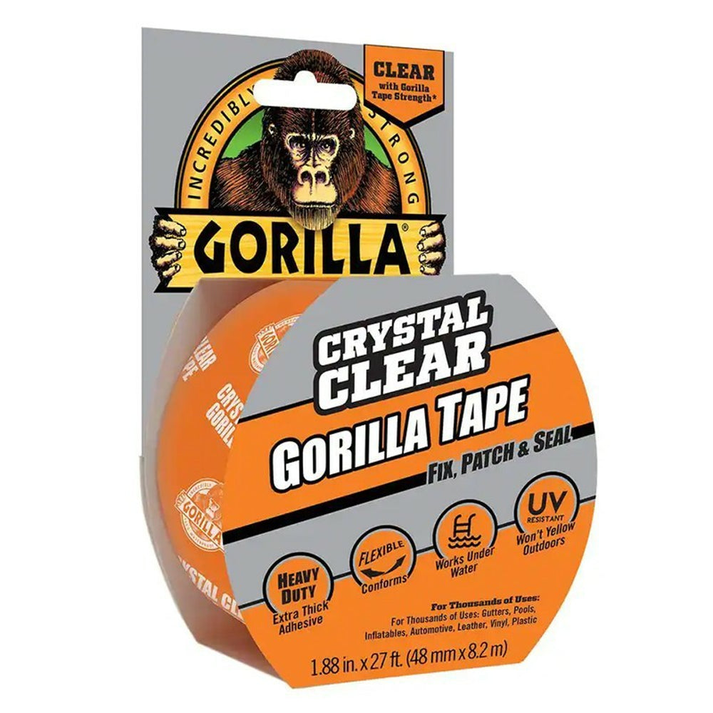 Gorilla Crystal Clear Repair Tape, 1.88" x 9 / 18 Yards