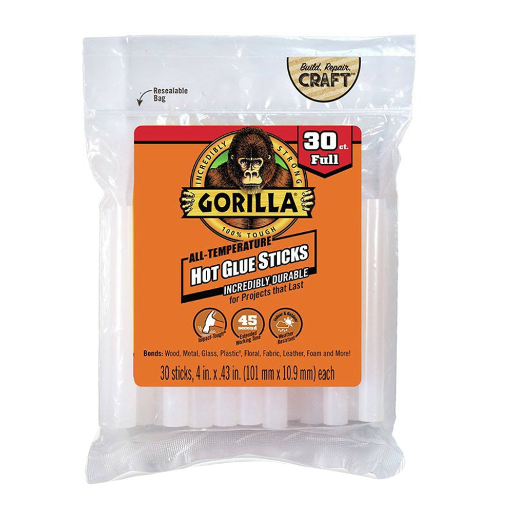 Gorilla Full Size Hot Glue Sticks, 4" x 0.43", 30 / 45 Pieces Main image