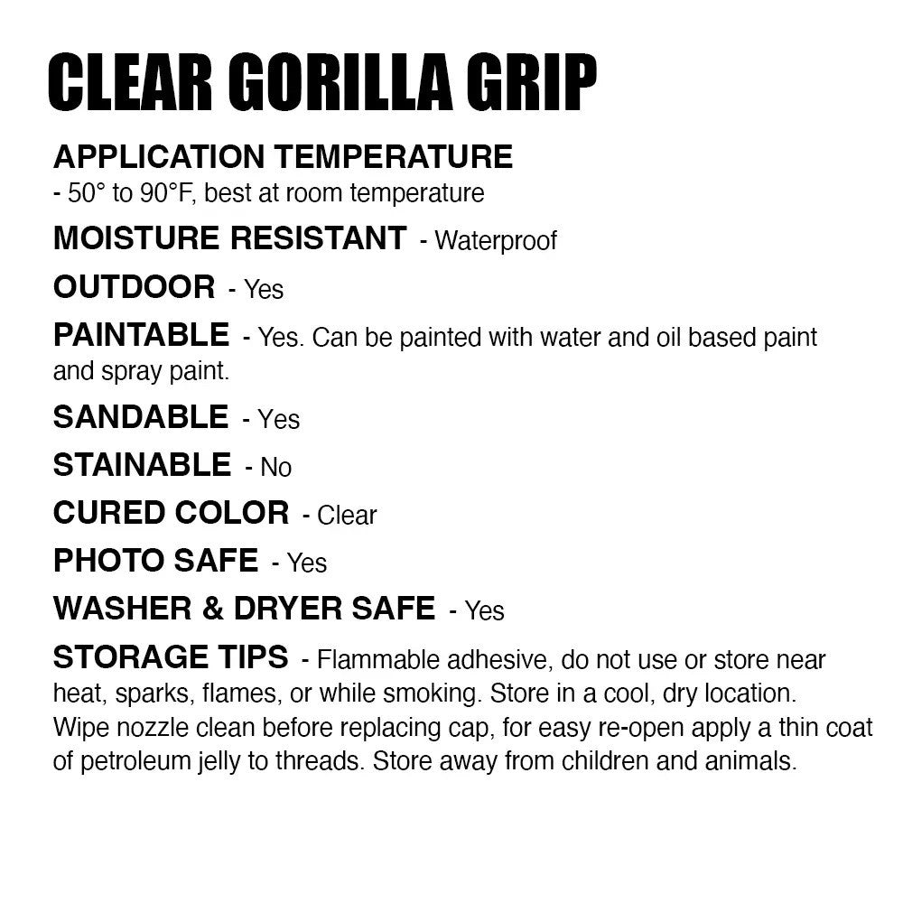 Gorilla Clear Grip Contact Adhesive, 4 x 5.67g