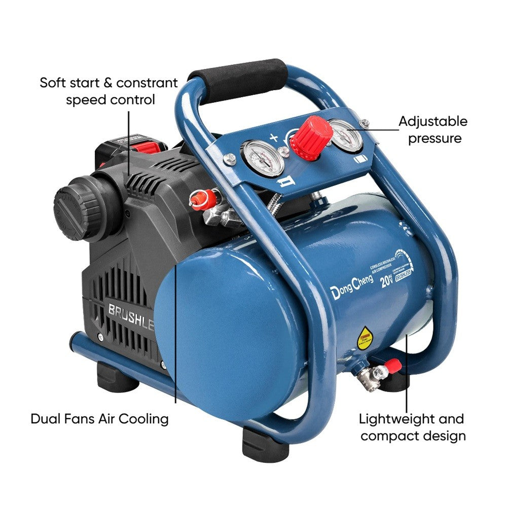 Dongcheng DCQE550/6 20V Cordless Brushless Air Compressor 6L