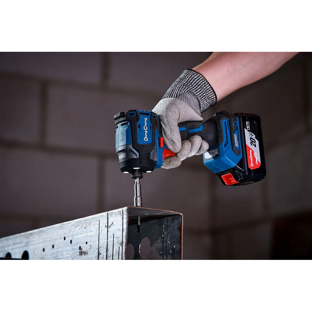 Dongcheng DCPL208 20V Max 4.0Ah Cordless Brushless Impact Driver Kit