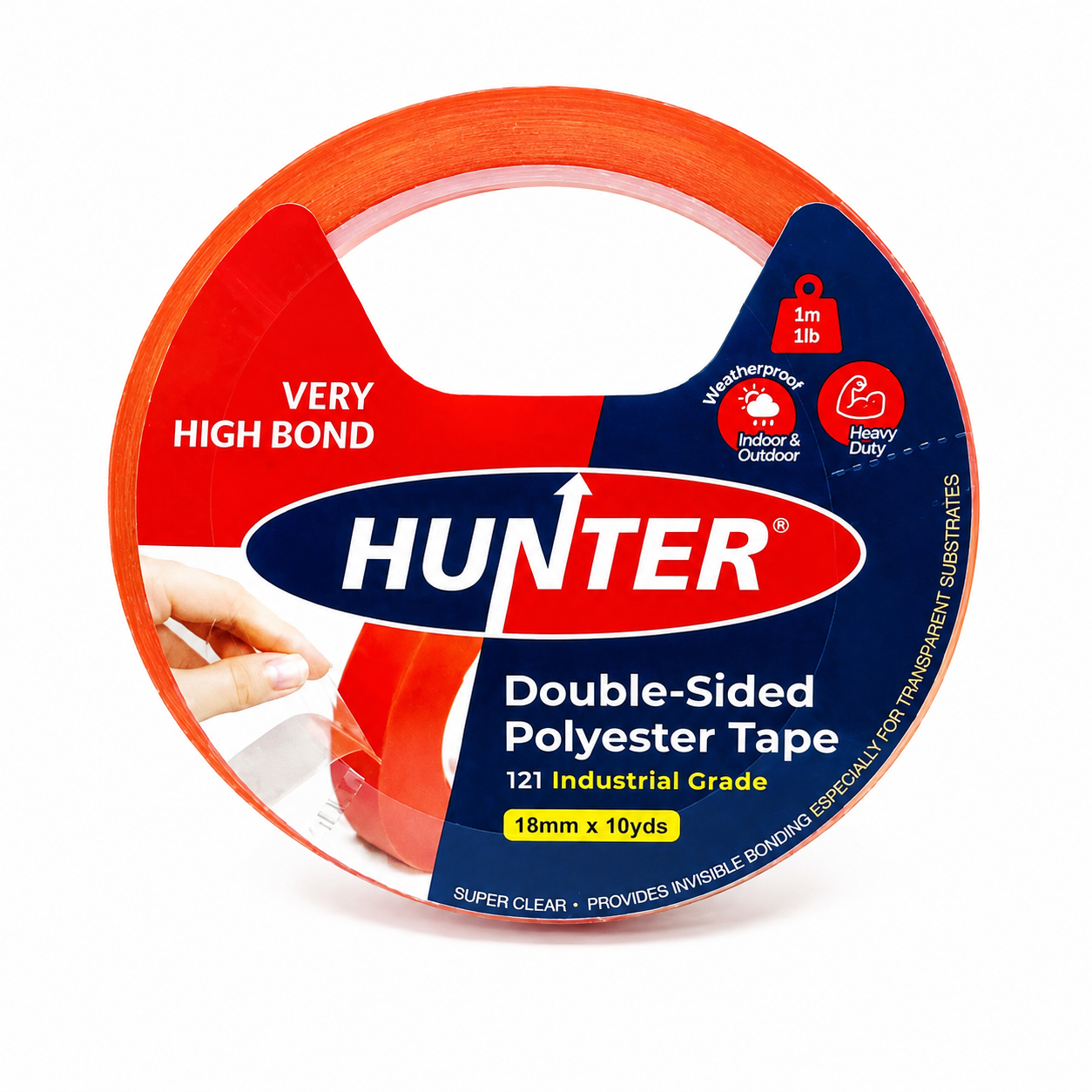 Hunter 121 Double Sided Polyester Tape 10yd, 12mm / 18mm / 24mm Secondary image