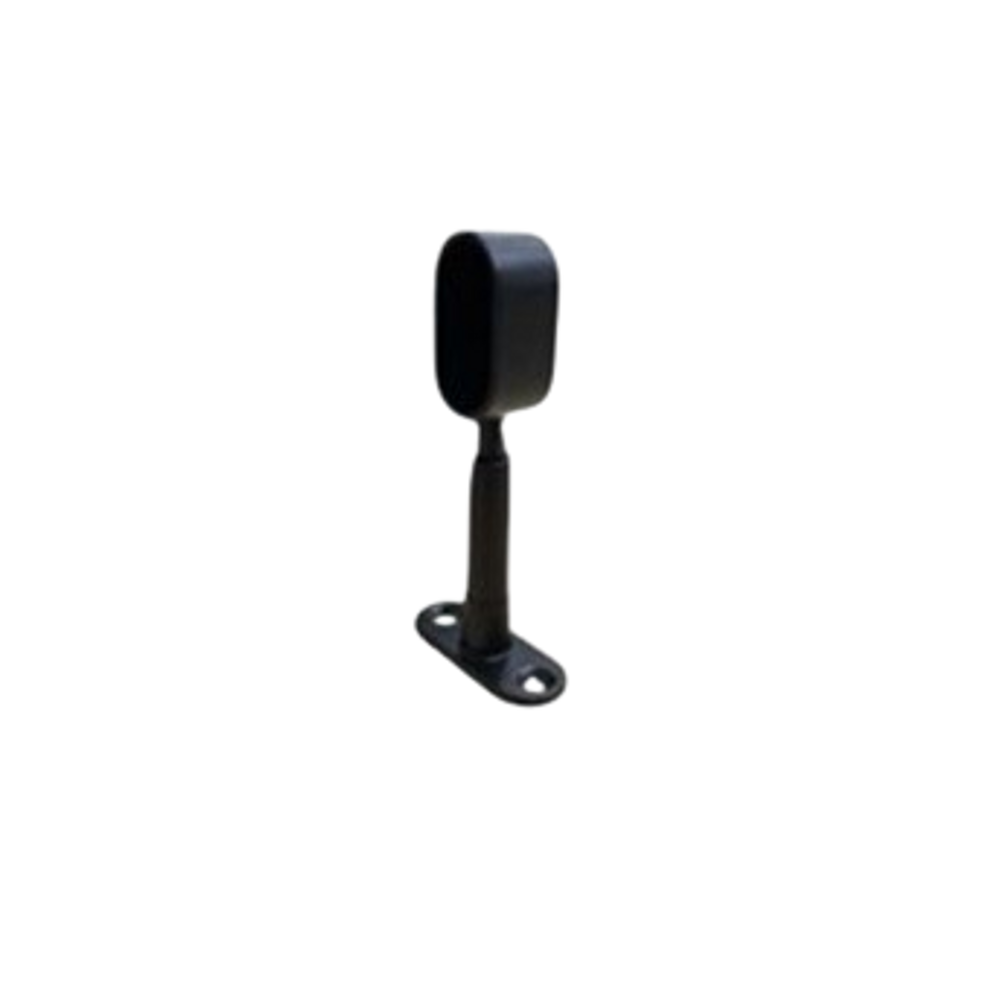 S.H Adjustable Oval Pipe Bracket, End Cap - Black Main image