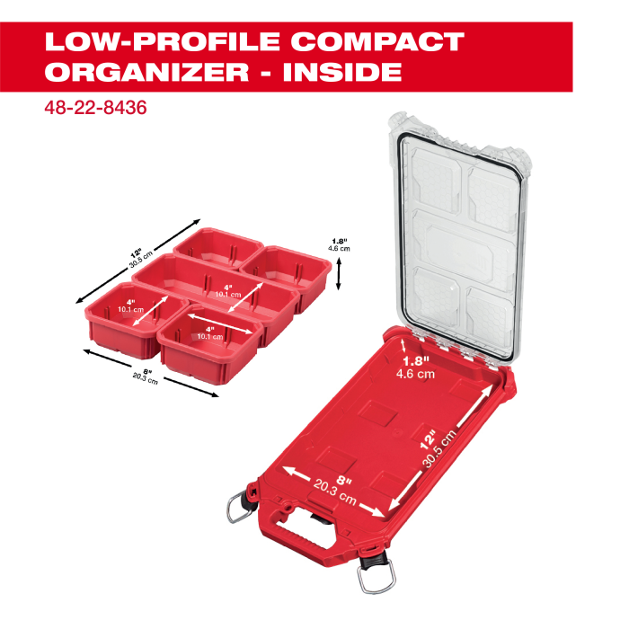 MILWAUKEE 48-22-8436 , PACKOUT™ Compact Low Profile Organiser