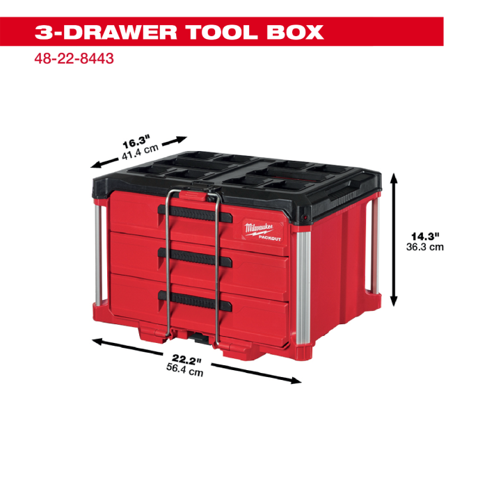 MILWAUKEE 48-22-8443 , PACKOUT™ 3-Drawer