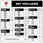 MILWAUKEE 48-32-5148,  SHOCKWAVE™ Impact Duty Drill & Driver Bit Set (46pcs)